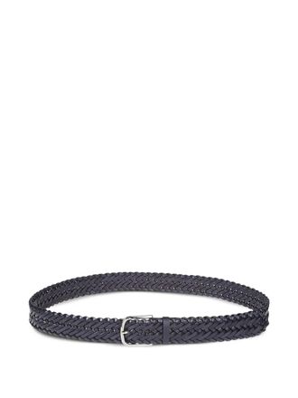 Orciani braided leather belt - men - Calf Leather - 90 - Blue