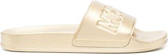 Moschino embossed-logo slides - men - Rubber/PVC/Rubber - 41 - Gold