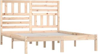 vidaXL Estructura De Cama Madera Maciza De Pino 135x190 Cm Vidaxl