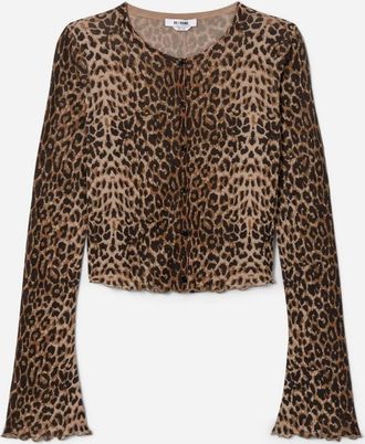 Re/Done Womens Isabelle Cardigan In Leopard