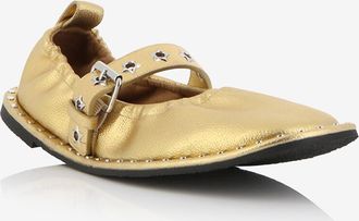 Stella McCartney Riemchenballerinas mit Sternen aus Metallic-Kunstleder Falabella