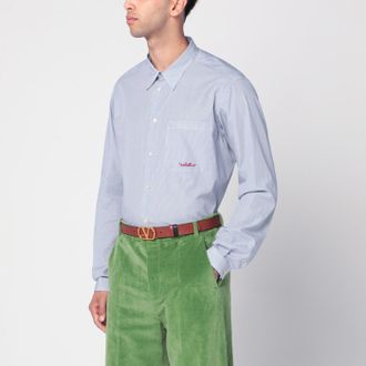 Valentino Light blue cotton shirt with logo
