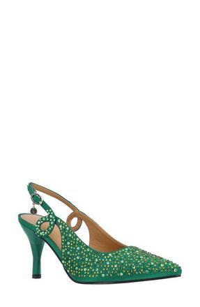 J. Reneé Viviene Slingback Pointed Toe Pump in Emerald at Nordstrom, Size 10.5
