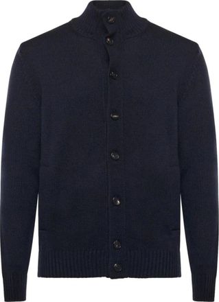 Zanone Chioto Cardigan - Heren - Vesten - Blauw - M - Wol - Truien & Vesten