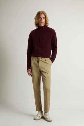 Woolrich uomo Pantaloni Milton in twill di cotone elasticizzato Beige Taglia XXL