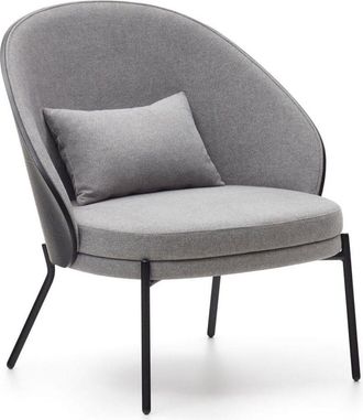 K Home Design Loungesessel Emmy - Schwarz/Grau