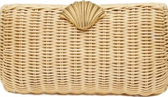 Poolside Womens The Classica Clutch In Gold-Tone