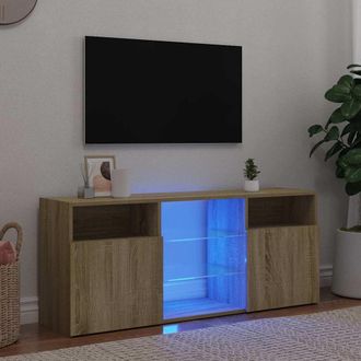 vidaXL Armario Tv Con Luces Led Roble Sonoma 120x30x50 Cm Vidaxl