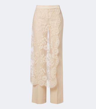 Zimmermann Pantalones anchos Valiant de lana con encaje