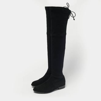 Stuart Weitzman Black Suede Lowland Over The Knee Boots