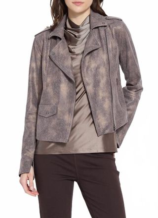 Lyss&eacute; Amelia Moto Jacket In Copper Chevron