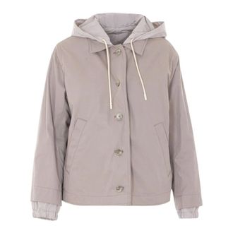 Herno Winter Jackets, female, Gray, Size: XL Giacca Corta Reversibile