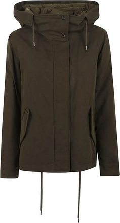 Herno A-Shape Parka - Dames - Gewatteerde jassen - Groen - XS - Katoen - Jassen
