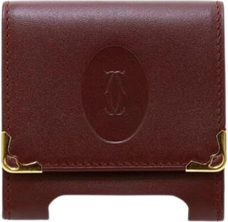 Cartier Pre-owned Wallet - Dames - Vintage Accessoires - Rood - ONE Size - Leer - Vintage