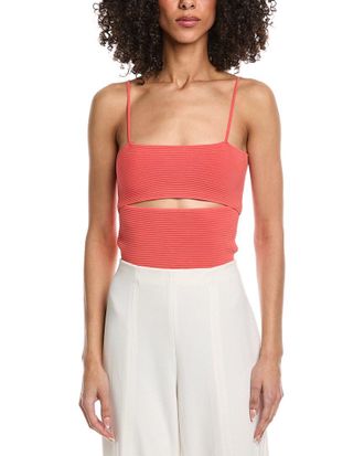 Sally Lapointe Crepe Matte Front Slit Tank