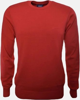 Emporio Armani Mens Knitted Crew Neck Sweater - Red - Size: 36