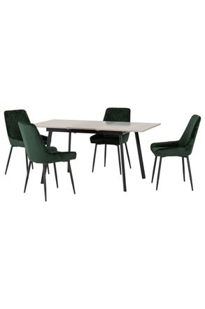 Seconique Avery Extending Dining Set with Avery Chairs in Green