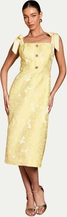 Coast Button Detail Pencil Dress in Lemon at Nordstrom, Size 12