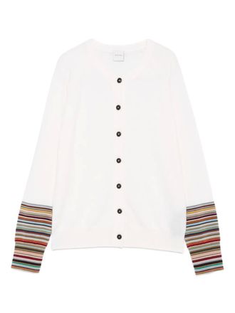 Paul Smith Signature Stripe-trim cardigan - Neutrals