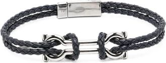 Ferragamo Gevlochten leren armband - Heren - Armbanden - Zwart - ONE Size - Leer - Accessoires