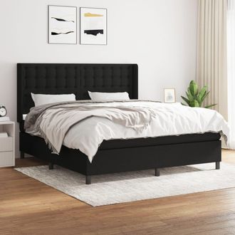 vidaXL Vidaxl - Cama Box Spring Con Colch&oacute;n Tela Negro 160x200 Cm