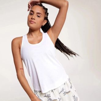 Calia Italia Calia Tank Top Womens Pure White Jersey Twist Back Scoop Neck UPS1115