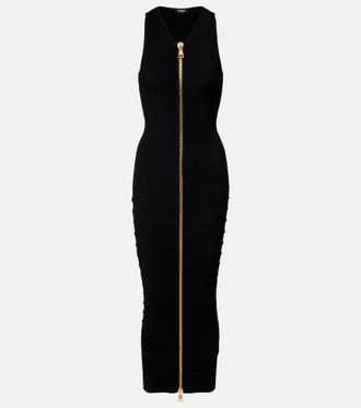 Balmain Knitted cutout midi dress