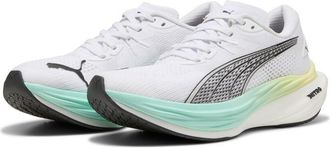 Puma Womens Deviate Nitro 3 Running Shoes, Puma White/Mint Melt, 11