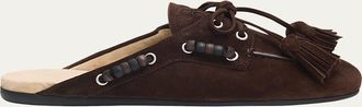 Miu Miu Suede Tassel Mocassin Mules