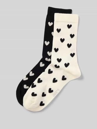 Jake*s Casual Socken mit geripptem Abschluss im 2er-Pack in Offwhite, Gr&ouml;&szlig;e 39-42