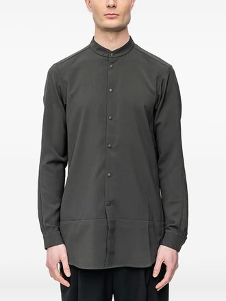 Devoa mandarin-collar button-down shirt - Grey