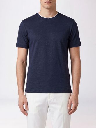 Eleventy T-shirt slim fit in puro lino con scollo a girocollo