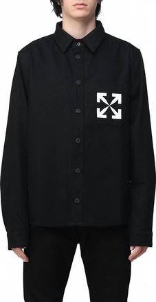 Off-white Single Arrow Denim Shirt In Black