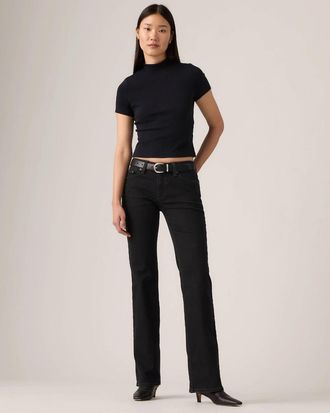 Levi's Superlow Jeans Womens Black Dark Wash Low Rise Bootcut Leg PALL77