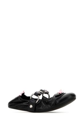 Balenciaga 864665wzd41 1580 Blk-Rose Poudre-Slvr Ballerine Blk/rose Poudre/slvr Flat Shoes