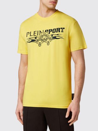 Plein Sport T-shirt slim fit in cotone con logo Hexagon a contrasto