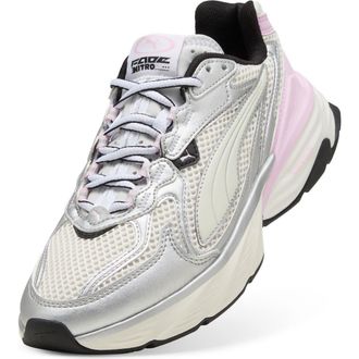 Puma Fade NITRO Trail Sneaker in Puma Silver-Warm White/Pink at Nordstrom, Size 6.5