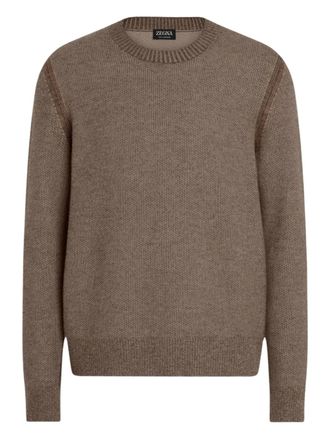 Ermenegildo Zegna crewneck cashmere sweater - men - Cashmere - 54 - Brown