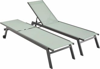 Sweeek Conjunto de 2 tumbonas de aluminio y textileno