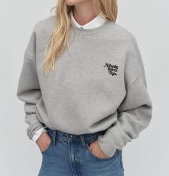 Favorite Daughter Logo-Embroidered Cotton Sweatshirt In Heather Grey
