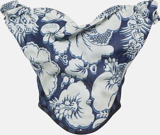 Vivienne Westwood Sunday floral denim corset top