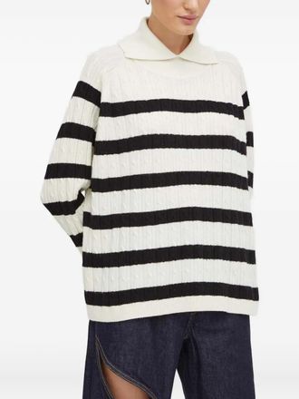 Lovechild Embla cable-knit striped sweater - women - Cashmere/Wool - S - White