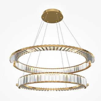 Maytoni Maytoni Krone Twin Ring L&aacute;mpara De Techo Colgante Moderna De 80 Cm, Dorada, 4000 K, 6000 Lm, Pantalla De Cristal