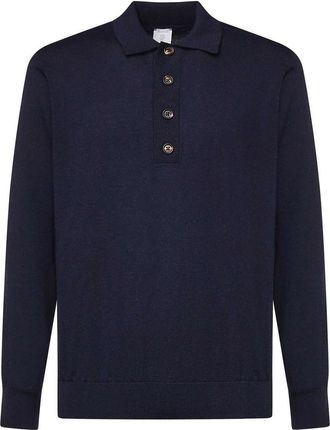 Eleventy Cotton And Cashmere Blend Polo Shirt