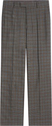 Dries Van Noten Relaxed Wide-Leg Trousers with Subtle Plaid Pattern