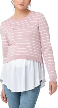 Ripe Sia Nursing Knit Dusty Pink / White at Nordstrom, Size X-Small