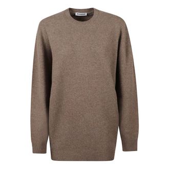 Jil Sander Jersey de cuello redondo oversize - Knitwear - Mujer - Marr&oacute;n - XL