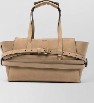 Moschino tie me leather shoulder bag top handles