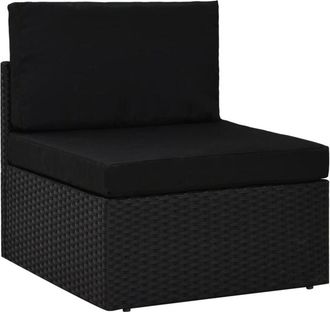 vidaXL Vidaxl - Seduta Centrale Modulare in Polyrattan Nero