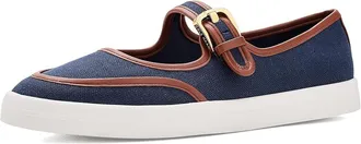 Cole Haan Nantucket Drift Maryjane Ballets Womens Shoes Midnight Moon Canvas/Dark Cuoio Leather : 10.5 B - Medium